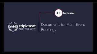 Documents for MultiEvent Bookings [upl. by Burkhard]