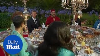 Macron meets for dinner with King Mohammed VI in Morocco  Daily Mail [upl. by Virgie167]