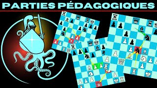 5 parties déchecs pédagogiques 🐙 1300 ELO [upl. by Reuben]