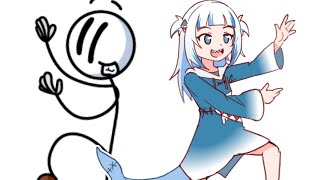 Distraction Dance 【Gawr Gura animation】 [upl. by Gingras426]