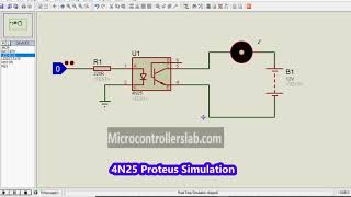 4N25 Phototransistor Optocoupler IC Proteus Simulation [upl. by Zischke]