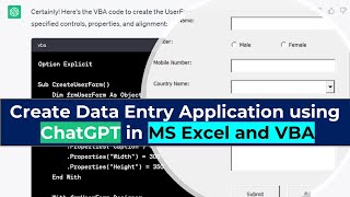 How to create a Data Entry Application using ChatGPT in MS Excel and VBA [upl. by Alice]