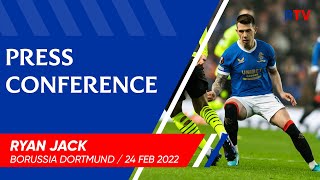 PRESS CONFERENCE  Ryan Jack  Rangers 22 Borussia Dortmund [upl. by Yreffej340]