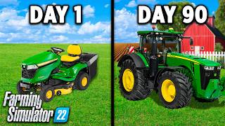 I built a FARM in 90 days on a flat map Heres What Happened Farming Simulator 22 [upl. by Ettenav]