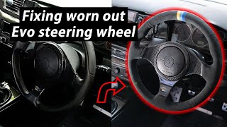 Retrimming my Evo 8MR Steering Wheel with Alcantara [upl. by Oler]