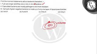 Find the incorrect statements about bacterial characters  I Fpi [upl. by Adnuhsed125]