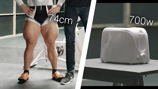 Olympic Cyclist Vs Toaster Can He Power It [upl. by Shwalb]