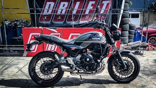 Full exhaust system on a 2023 Kawasaki Z650 RS [upl. by Riggs604]