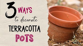 Three Easy Ways to Give Terracotta Pots a New Look  DIY  Decoupage  Home Crafts  Flowerpots [upl. by Lehcear378]