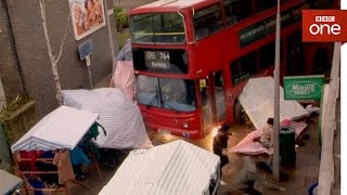 Out of control bus crashes through Walford market  EastEnders 2017  BBC One [upl. by Nolyarg]