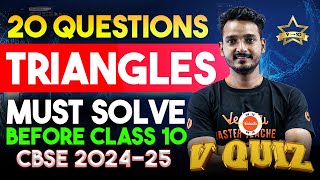 Get Ready for Class 10 Practice These 20 Triangle Questions Before Class 10  Join FUN V Quiz [upl. by Akemet592]