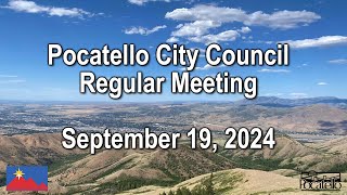 Pocatello City Council Meeting 09 18 24 [upl. by Ridgley]