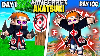 I Survived 100 Days as the AKATSUKI in Minecraft [upl. by Ruffin154]