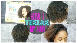 How To Texlax Your Hair Tutorial  3b3c4a4b Hair  Just For Me Texture Softener [upl. by Georgianna]