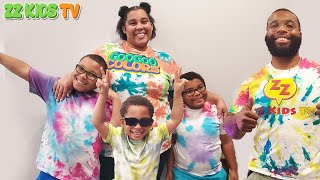 Zontay Family 3 Color Tye Dye Challenge ZZ Kids TV [upl. by Namya]