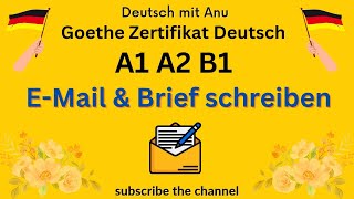 German Exam A1 A2 B1 Letter writing  EMail amp Brief schreiben  Deutsch mit Anu [upl. by Mian]