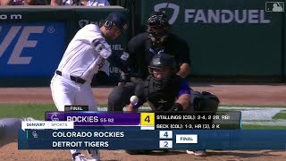 Jacob Stallings RBI double in the ninth helps Rockies beat the Tigers 42 [upl. by Ened]