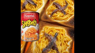 eat Canned Spaghetti with Anchovies on Toast Bread [upl. by Alah593]