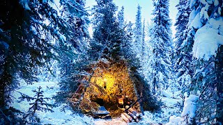 33c ￼WINTER CAMPING IN TREE HOUSE FREEZING COLD [upl. by Nedap479]