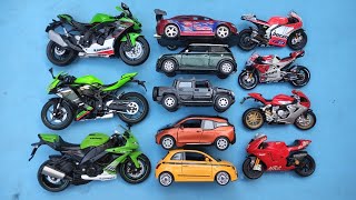 Various Diecast Model Cars amp Bikes Kawasaki Ninja ZX25R BMW Car Ducati Bike Hummer Fiat Car 189 [upl. by Ainer]