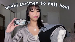 YESSTYLE ACUBI SUMMER TO FALL HAUL trendy clothes makeup skincare [upl. by Ahtela]