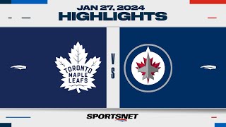 NHL Highlights  Maple Leafs vs Jets  January 27 2024 [upl. by Acisey25]