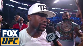 Floyd Mayweather Weighin Interview  Weighin  Mayweather vs McGregor [upl. by Eivi476]