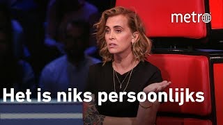 Anouk bloedchagrijnig door gedraaide stoel Ali B in The voice of Holland [upl. by Norud]