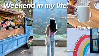 Spend a weekend in Tampa with me VLOG pottery painting aquarium dinner  more [upl. by Avlis]