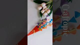 cute bouquet 💐  How to make paper bouquet  bouquet making  easy craft  easy paper flower shorts [upl. by Tereve548]