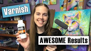 How to Varnish Acrylic Paintings and Canvas Prints  Super Easy Tutorial [upl. by Puett111]