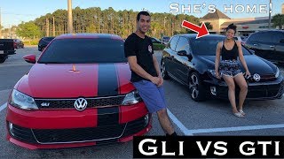 Racing my Fiance GLI vs GTI [upl. by Trammel129]