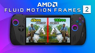 AMD Fluid Motion Frames 2 ROG Ally X Test Double Your Handhelds FPS [upl. by Yddub165]