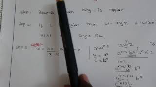 TOC Lec 20  Pumping lemma example to prove a language not regular by Deeba Kannan [upl. by Ahsiea]