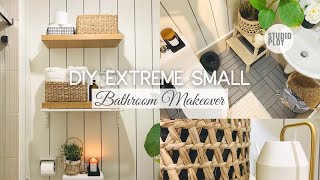 Extreme Small Bathroom Makeover  Modern Farmhouse  DIY Shiplap  DIY [upl. by Lidah]