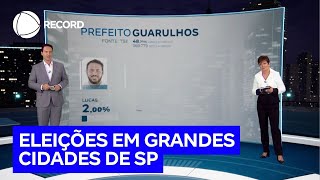 Confira os resultados das eleições em Guarulhos Campinas Osasco e Santos [upl. by Martynne]