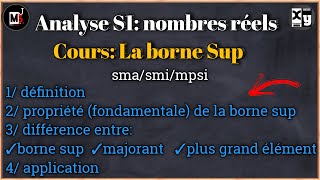 Analyse 1  chapitre nombre réel borne sup et inf dun ensemble [upl. by Ardnoet504]