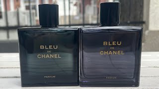 Fake vs Real Bleu de Chanel Extrait de Parfum  How to spot fake Bleu de Chanel Perfume [upl. by Ecilahs]