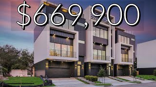 Modern House Tour Inside a 670000 Townhome with AMAZING VIEWS of HOUSTON TEXAS  TreyFindsTx [upl. by Enyedy]