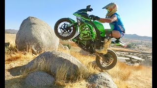 STREETBIKE MADNESS 420HP H2R JUMPING ROCKS [upl. by Modestia269]