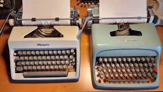 Comparison between Olympia SM9 typewriters and Olivetti Studio 44 Typewriters [upl. by Dranoel903]