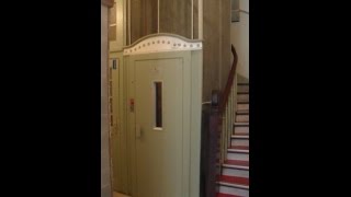 1911 Johannes Mertens Schindler elevator w painted cab in Hamburg St Pauli Germany [upl. by Akkin]