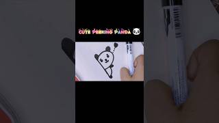 How to draw a peeking panda using letter quotPquot 🐼 ytshorts trending viral shorts shortsvideo art [upl. by Annayoj]