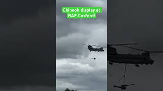 Chinook display at RAF Cosford aviation chinook airshow helicopter shorts [upl. by Eibbed]