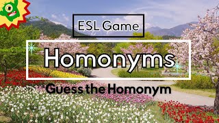 Homonyms ESL Quiz  Game with Point System  Same spelling different meaning [upl. by Hindu]