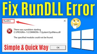 How To Fix RunDLL Error In Windows 1087 PC Or Laptop  Fix Rundll32Exe Error Easily amp Quick [upl. by Ornstead371]