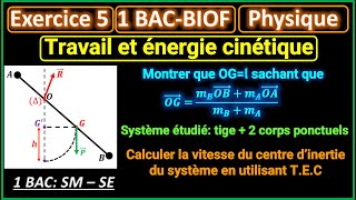 Travail et énergie cinétique  Exercice 5  Tige en rotation autour dun axe fixe Δ  1BACBIOF [upl. by Gibe]