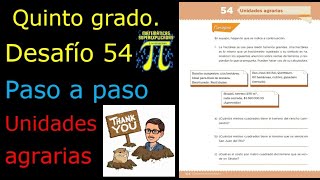 ✅QUINTO GRADO DESAFÍO 👉54 Unidades agrarias🐓 🦃 [upl. by Kerby]