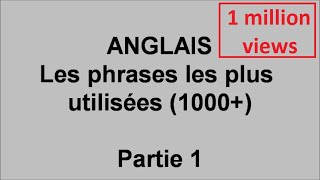 Débutants cours danglais 1000 phrases les plus utilisées  pt1 [upl. by Harvie]