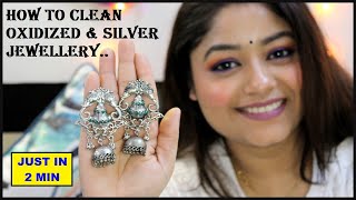 DIY  How to Clean Silver amp Oxidized Jewellery at home  Easiest way to clean Silver VAISHALI MITRA [upl. by Barren448]